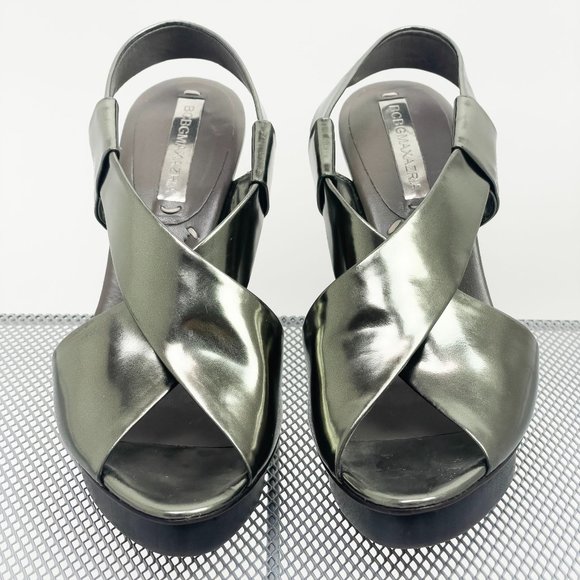 BCBGMAXAZRIA Wood Heel Charcoal Size 7 - Picture 1 of 7